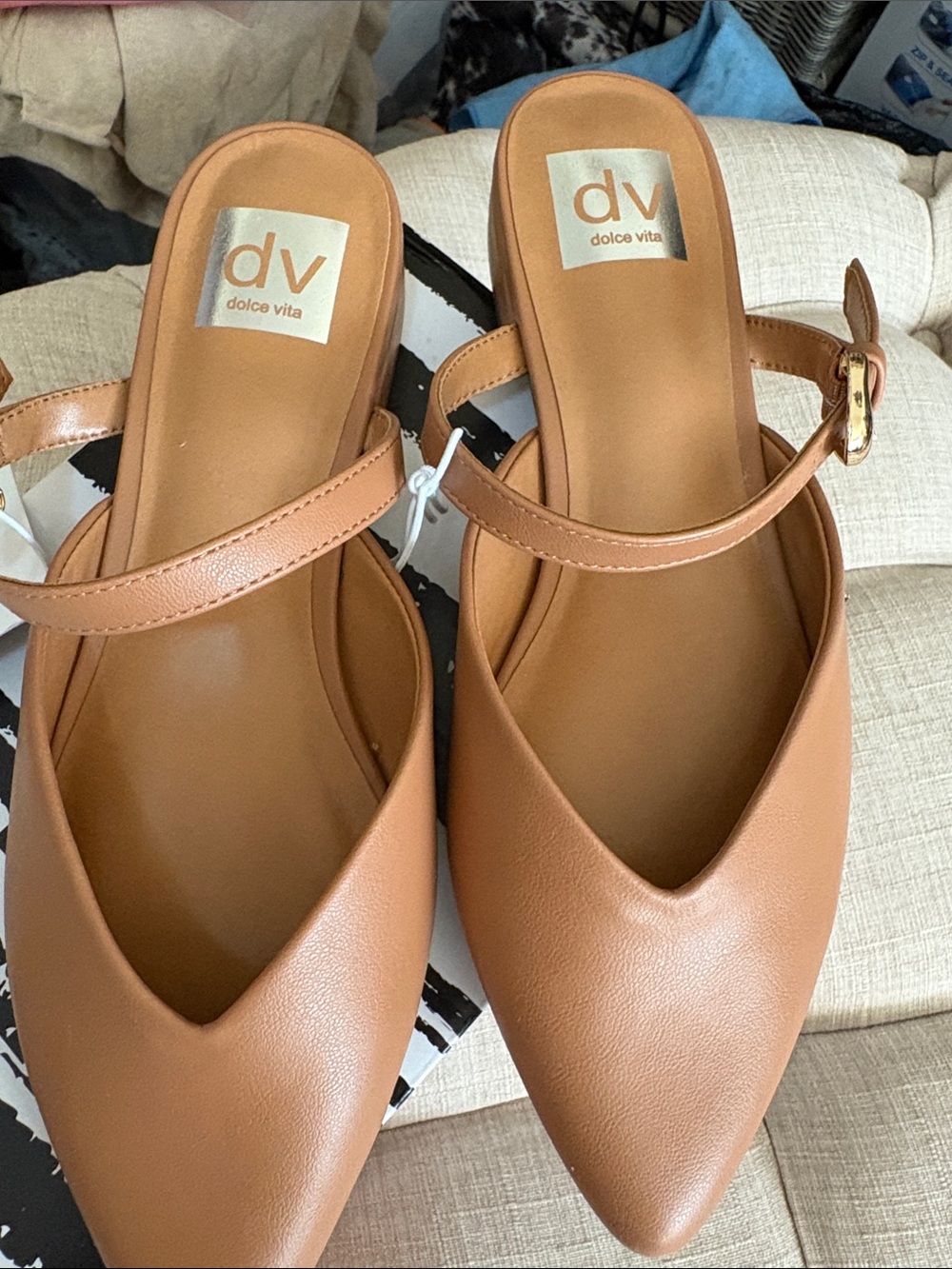 Dolce Vita Tan Pointed-Toe Mules